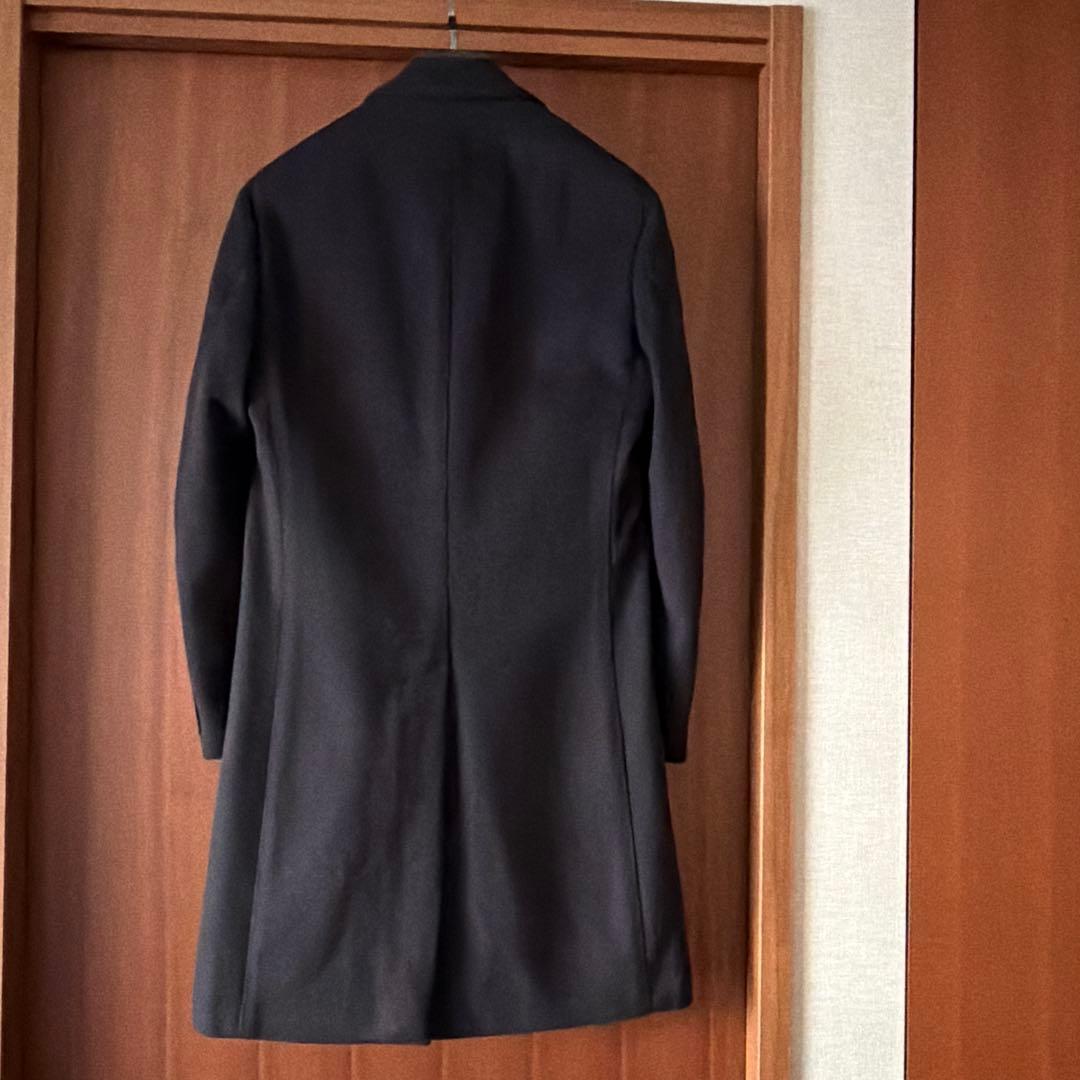 h*a様 ウールフランネル シングルチェスターコート　ネイビー　44