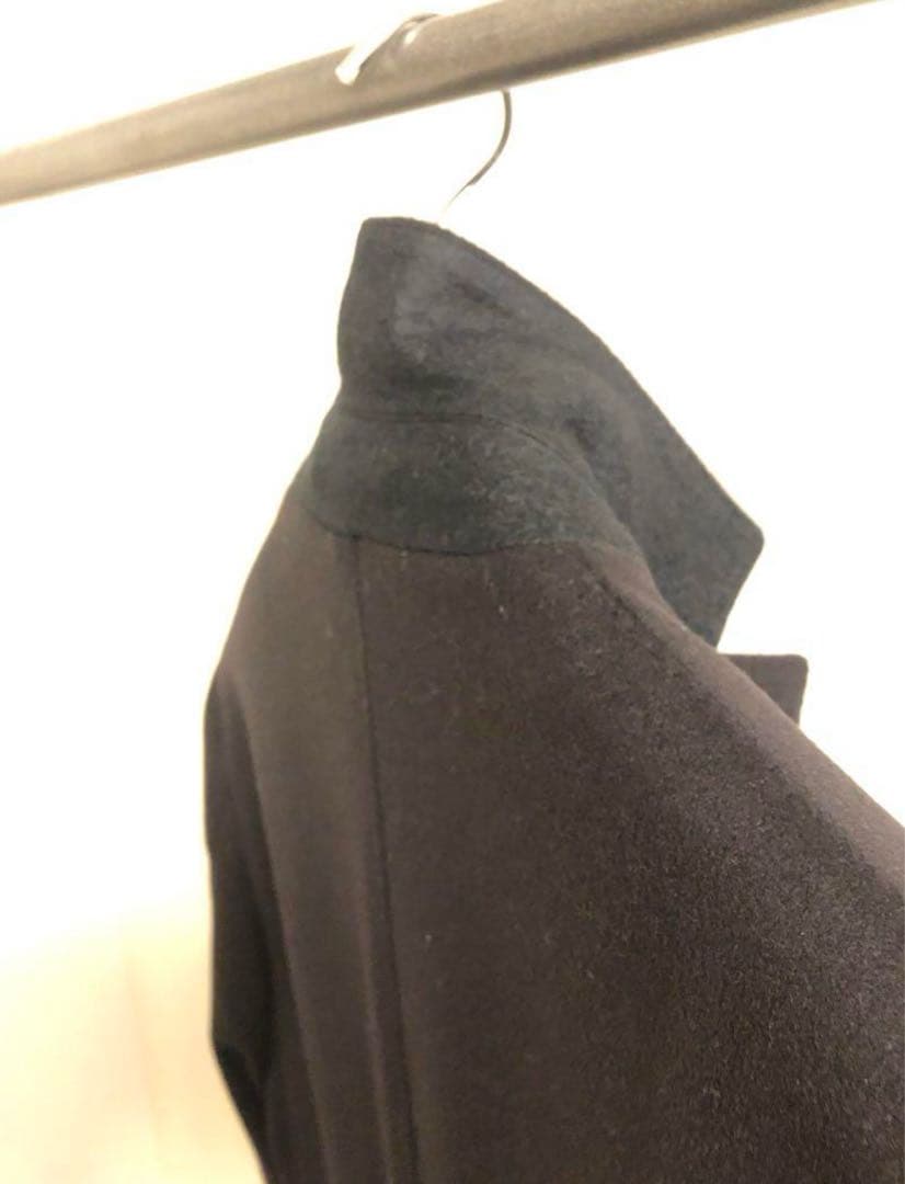 h*a様 ウールフランネル シングルチェスターコート　ネイビー　44