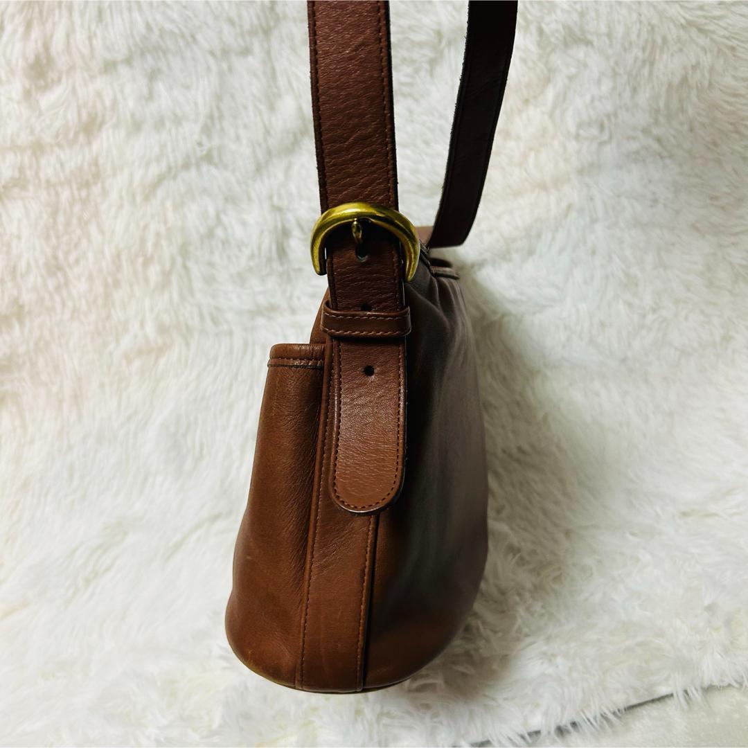COACH オールドコーチ オールレザー ショルダーバッグ ブラウン 4143