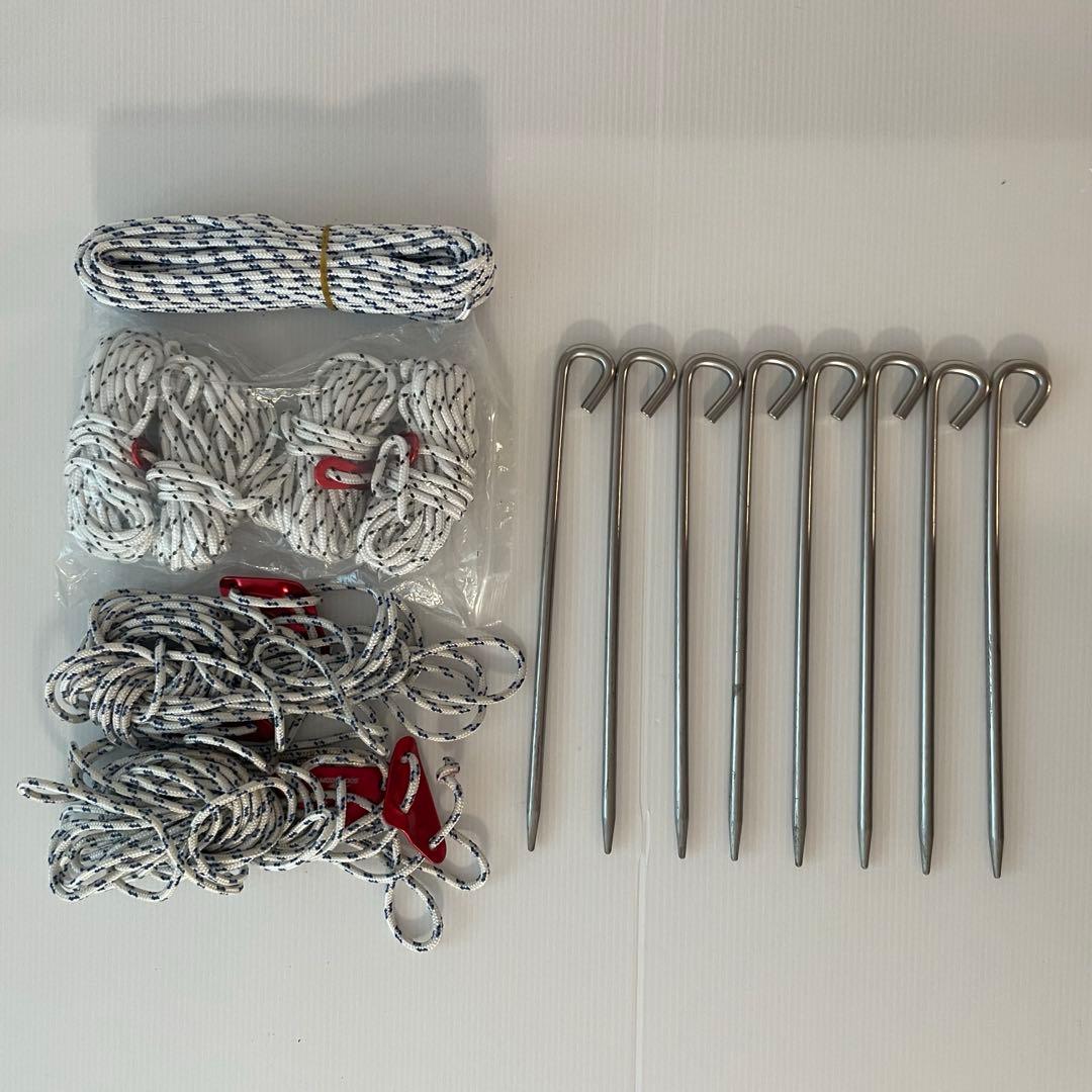 【中古】soomloomレクタタープ(4m×4.9m) 極太ポール2本セット