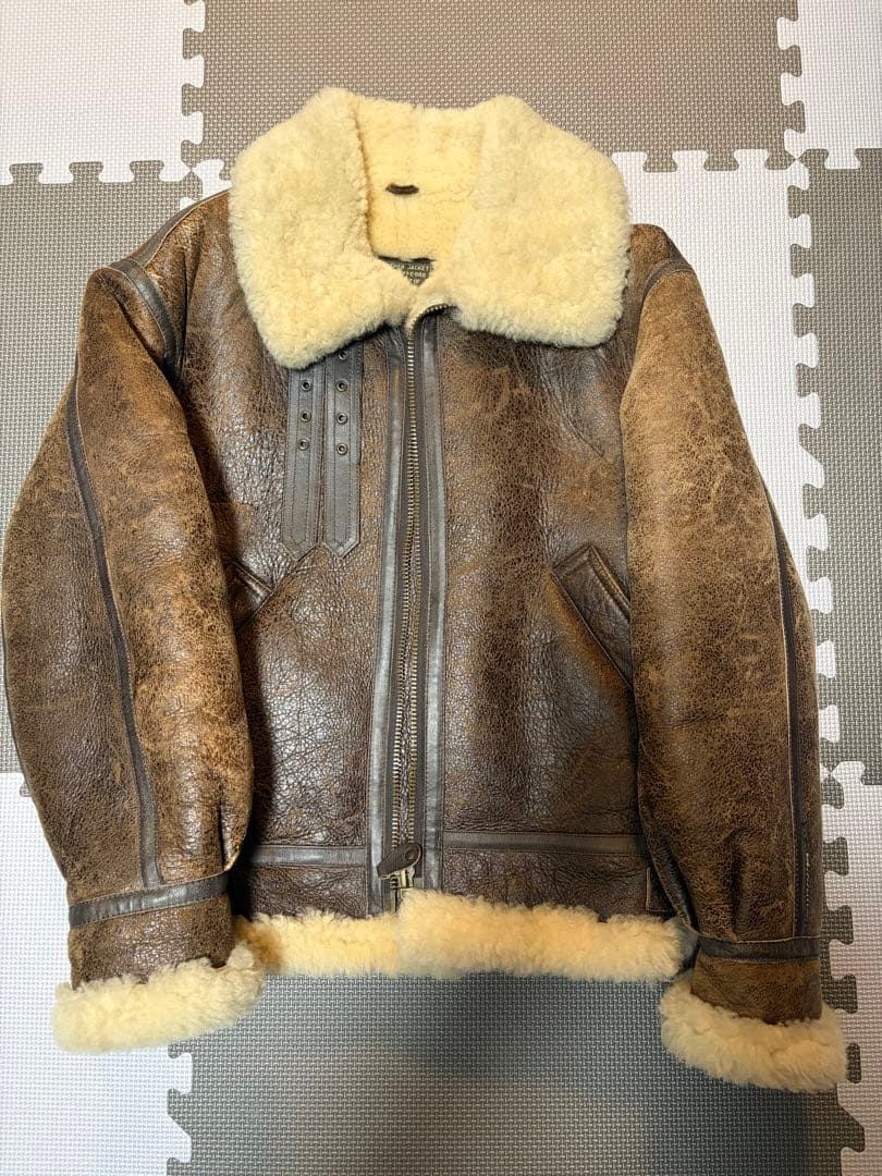 ドッグファイト B-3 ムートン フライトジャケット M 茶 羊革