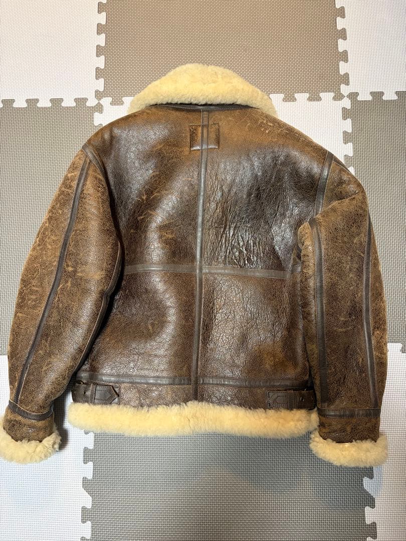 ドッグファイト B-3 ムートン フライトジャケット M 茶 羊革