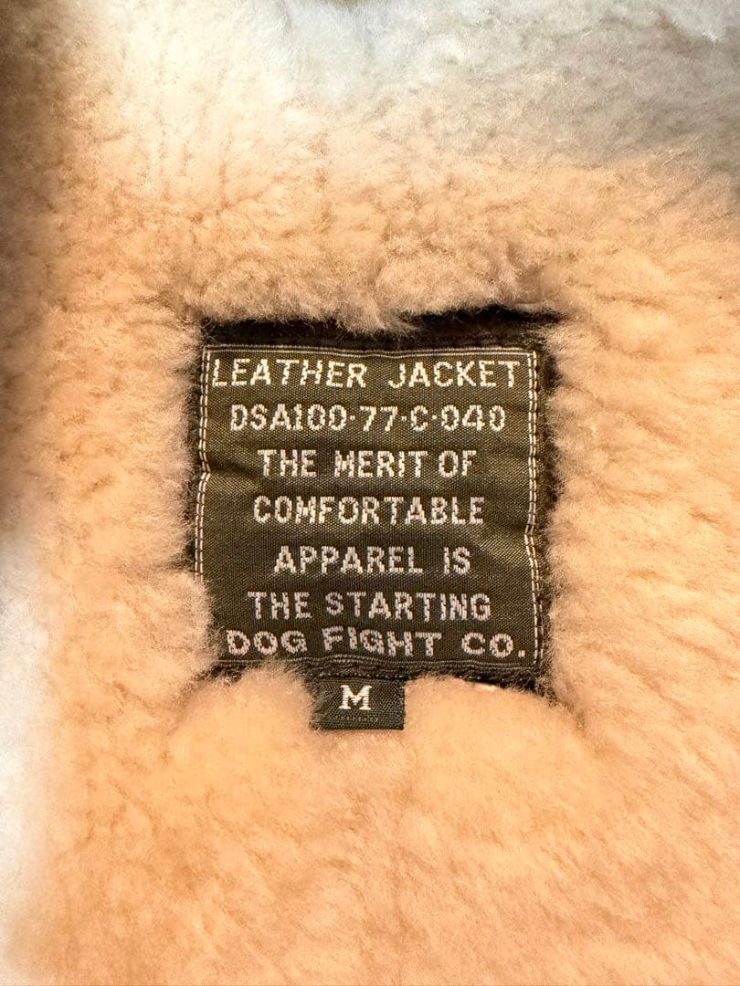 ドッグファイト B-3 ムートン フライトジャケット M 茶 羊革