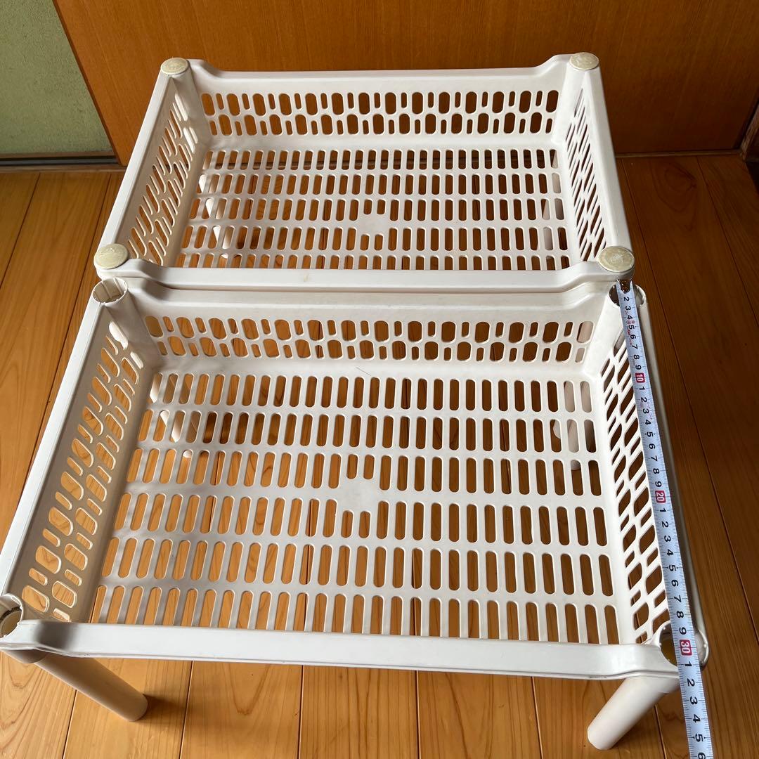 昭和レトロ　4段カゴ　並び替えカゴ　収納カゴ