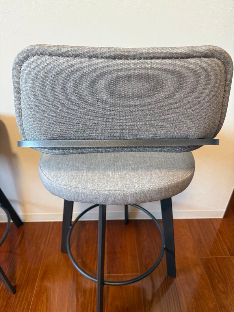 回転式キッチンスツール　グレー布地　※1脚