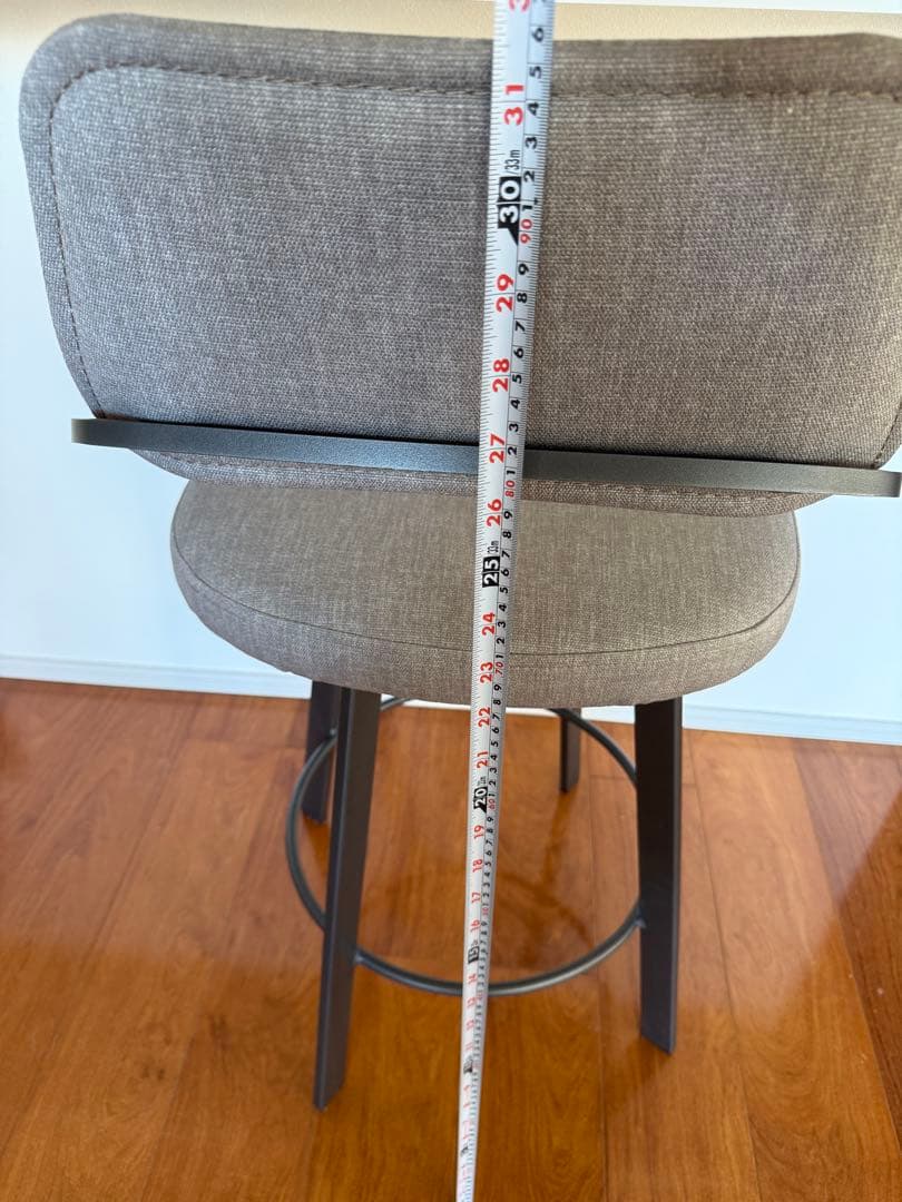 回転式キッチンスツール　グレー布地　※1脚
