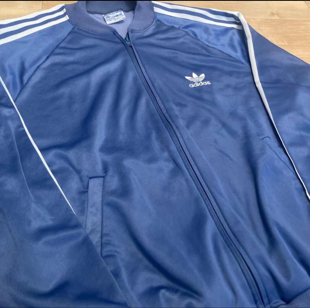 80s adidas usa製 ATP トラックジャケットブルーグレーL