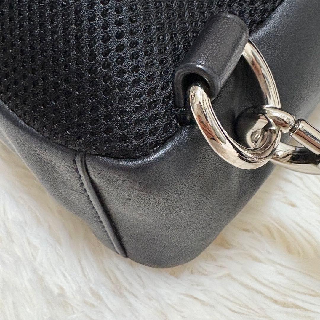 美品】コーチ クロスボディ シグネチャー PVC ブラック チャールズ