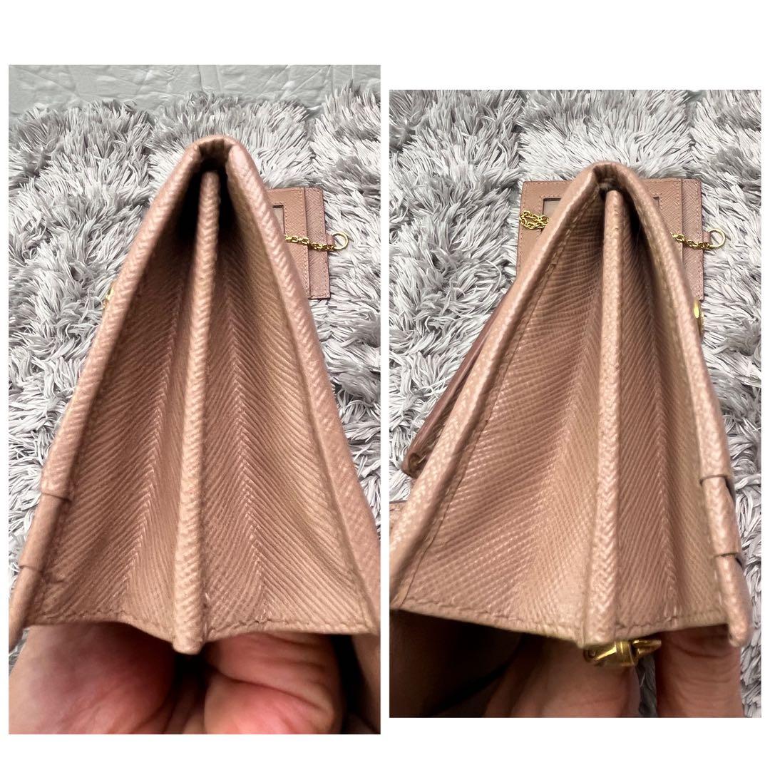 PRADA✨サフィアーノ メタルバー 2点 長財布 ピンクベージュ
