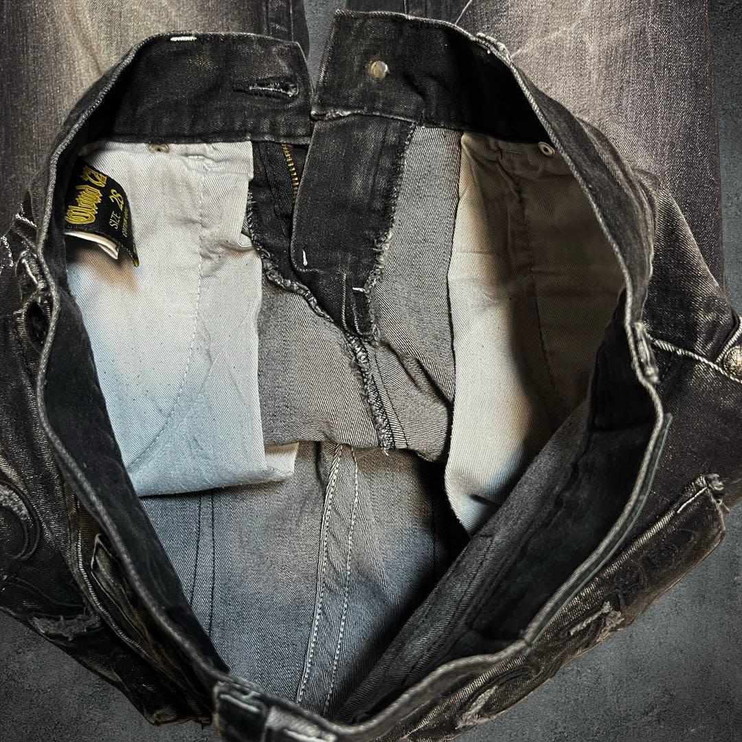 cloud72 ブラックデニム y2k ドクロ スカル v系 お兄系