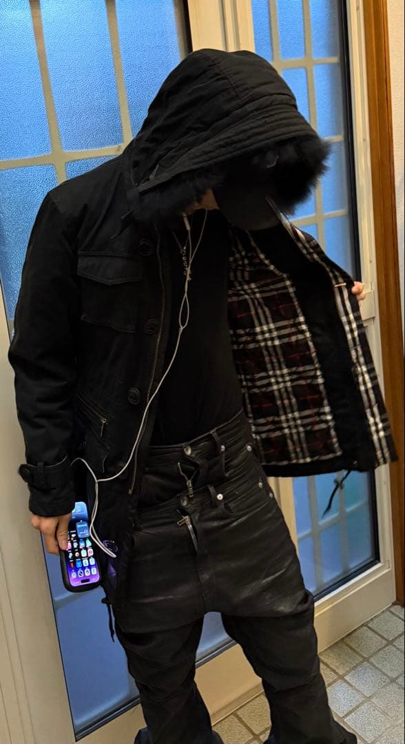 y2k BURBERRY BLACK LABEL ミニタリー　モッズ コート