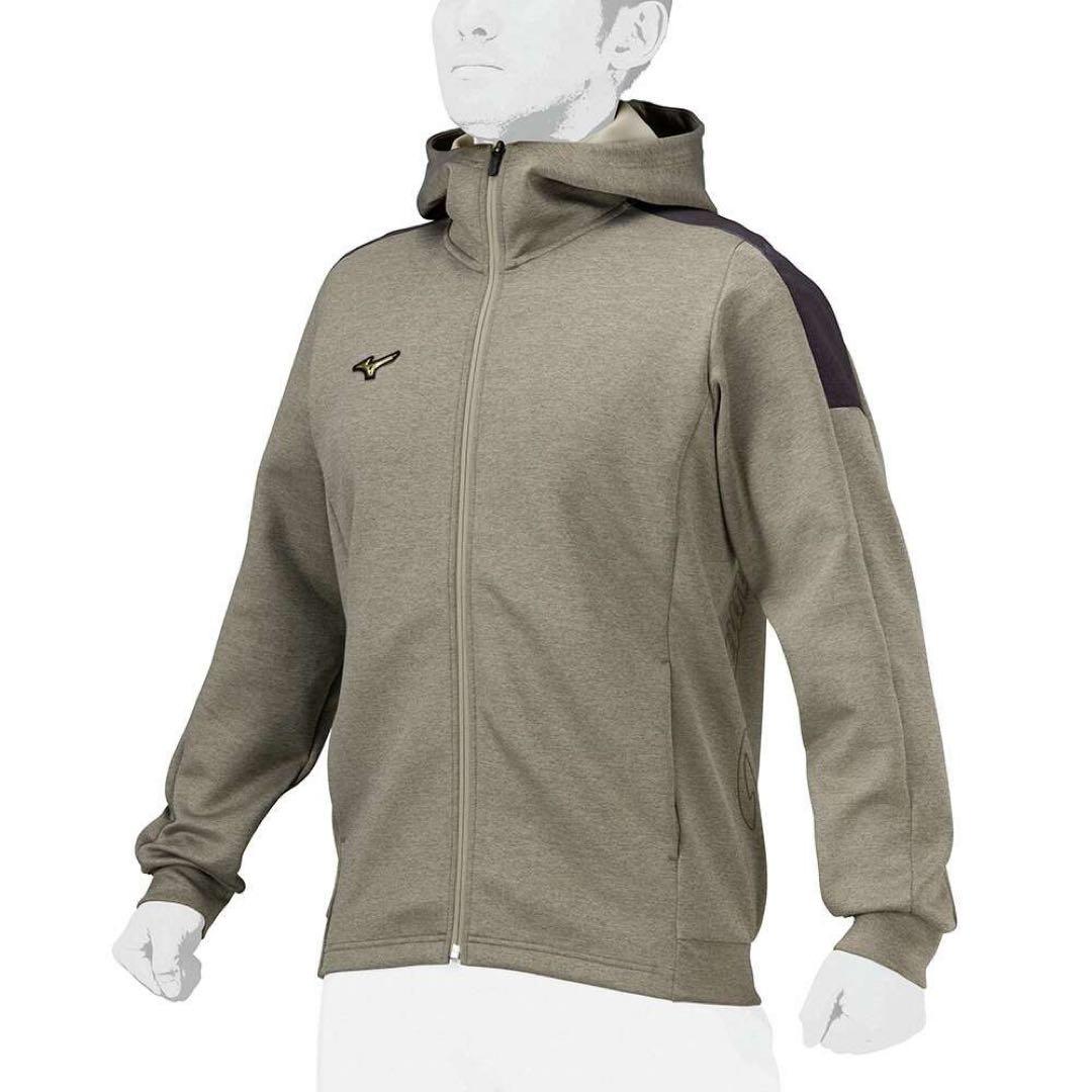 【ミズノプロ】ストレッチスウェットフーディ カーキ O 12JEBK79