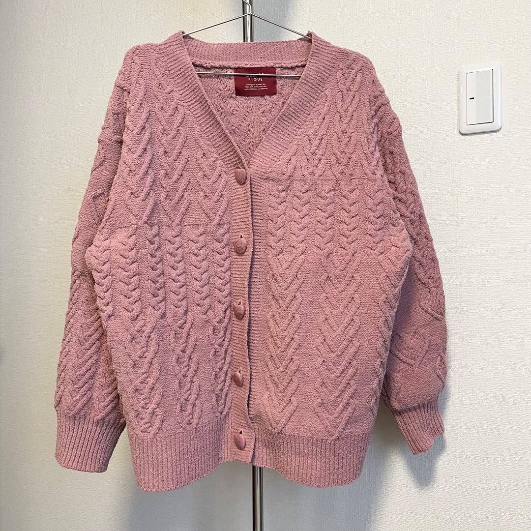 gelato pique スフレハートアランカーディガン ピンク - メルカリ