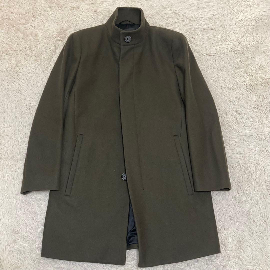 theory【極美品】カシミヤ スタンドカラー コート カーキ グリーン