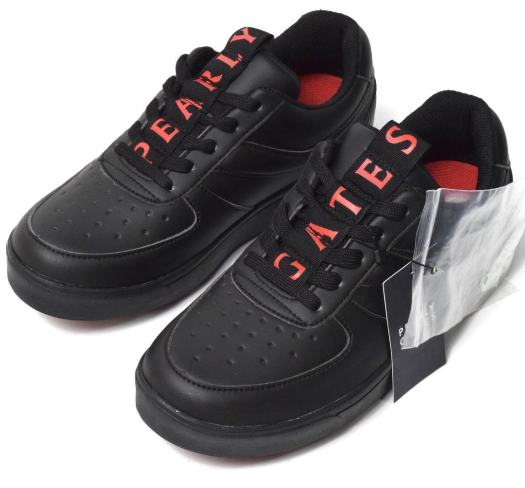 未使用3.5万 パーリーゲイツ ゴルフシューズ 24.5 メゾンロゴ柄レディース