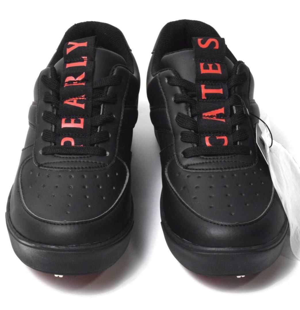 未使用3.5万 パーリーゲイツ ゴルフシューズ 24.5 メゾンロゴ柄レディース