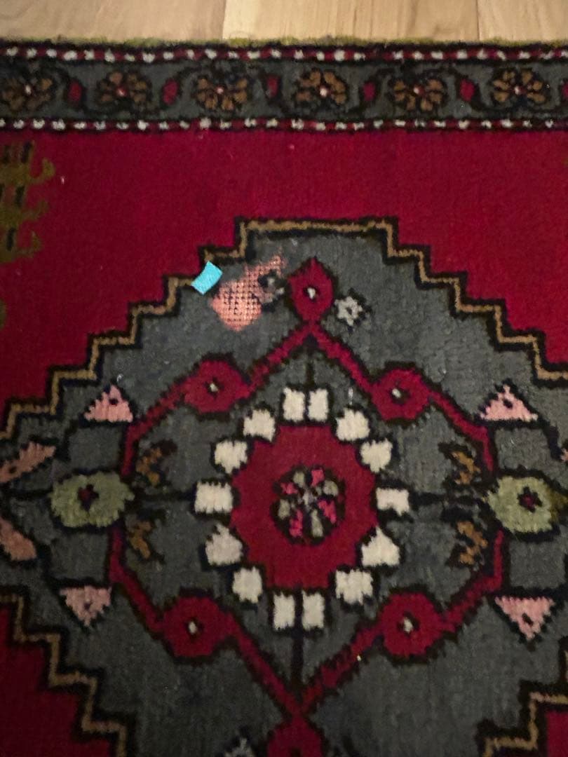 トライバルラグ・トルコヴィンテージラグ・ウール約51×100cm