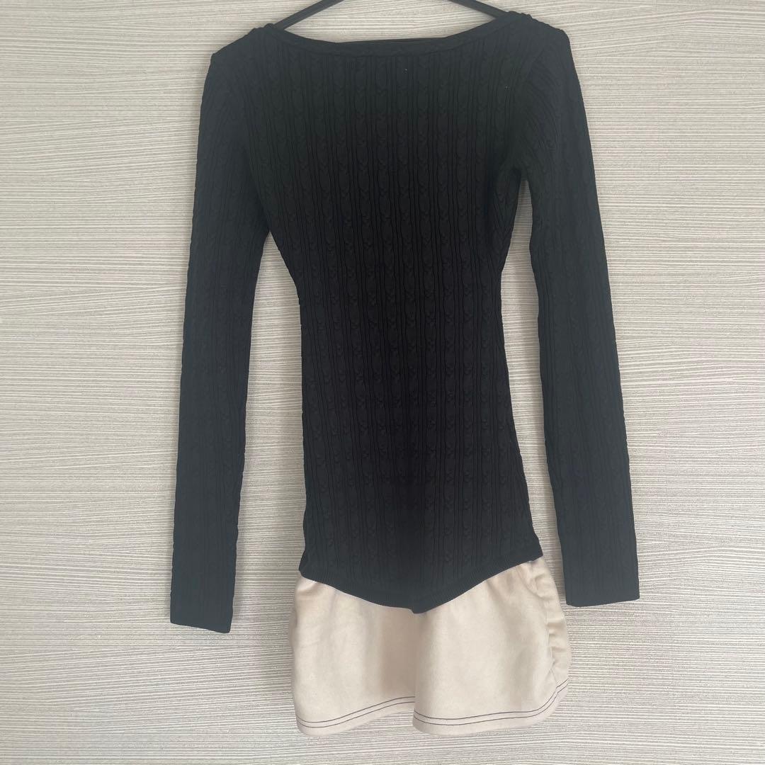 ANDMARY 正規品 Regina cable mini dress ブラック