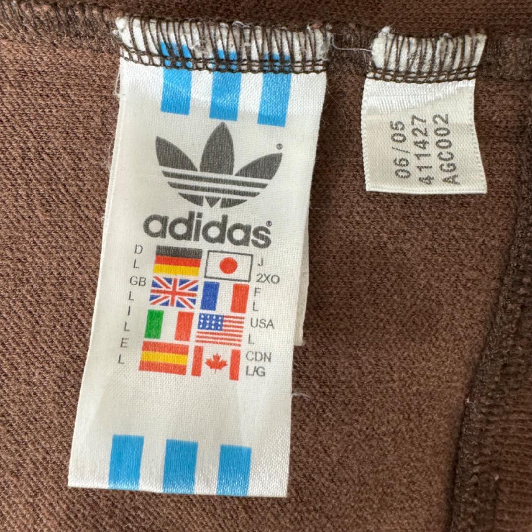 【希少】アディダス ジャージ 3XL 茶色 ブラウン イエロー 黄色 ミニロゴ