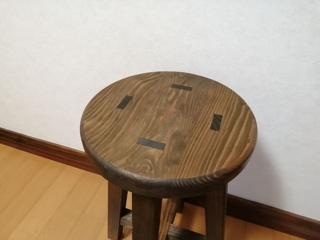 木製スツール　３脚セット　高さ43cm 丸椅子　stool 　猫犬