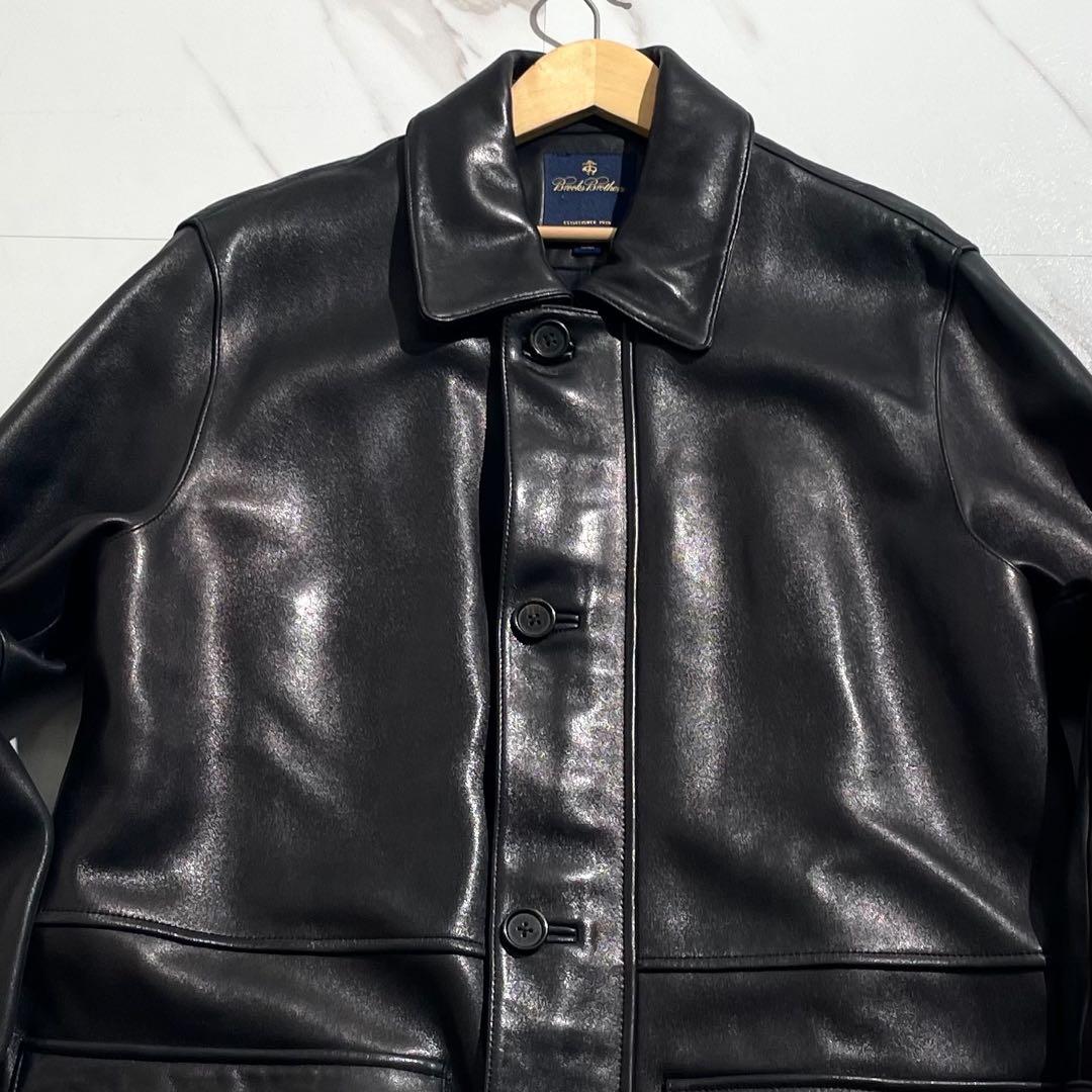 ブルックスブラザーズ カーコート 羊革 レザージャケット 実質L相当 【197】