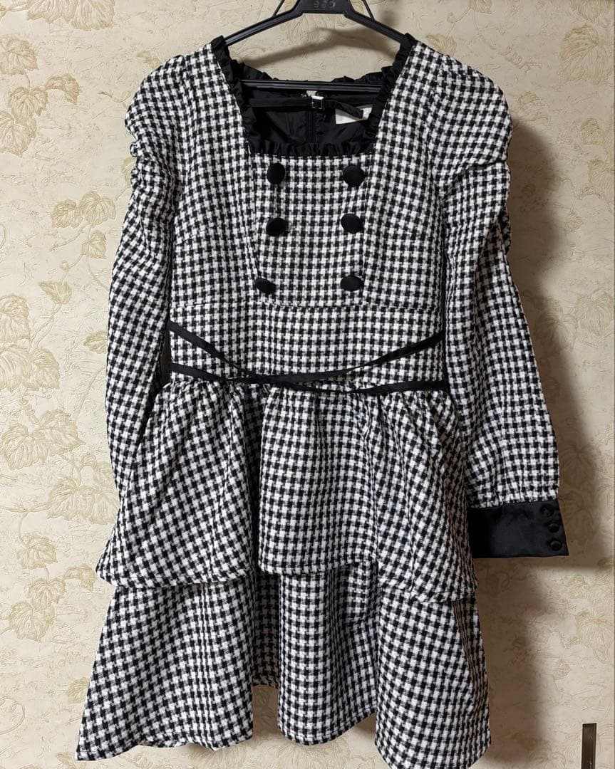 pium クロスベルトティアードワンピース ホワイトミックス クロス