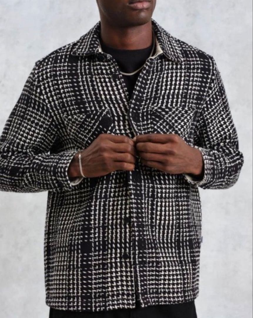 【美品】waxlondon Black Twin Weave Overshirt