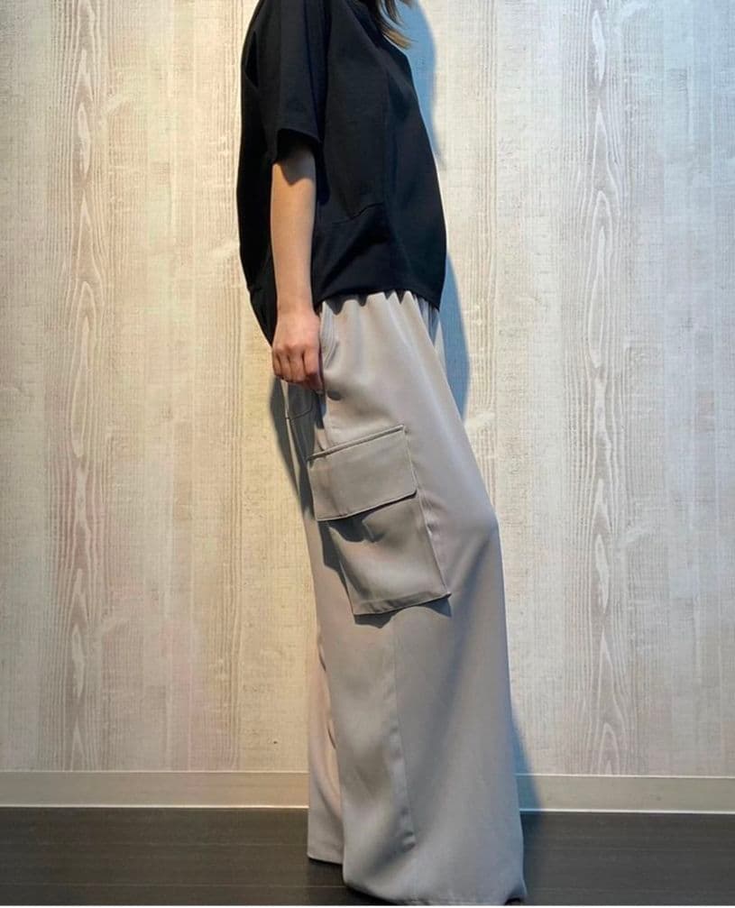 micalle micalleカーゴワイドパンツ グレー