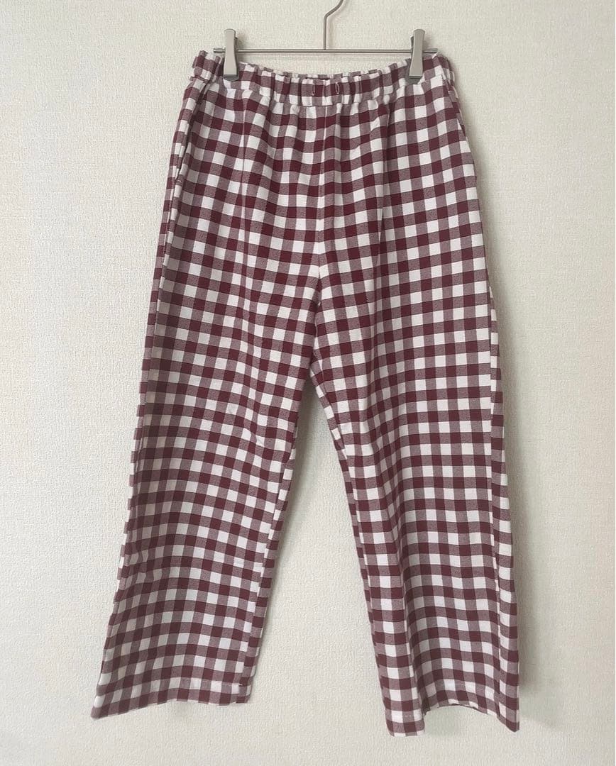 【新品！】ジェラートピケ　ギンガムチェック柄上下長袖パジャマセット　本田翼着用