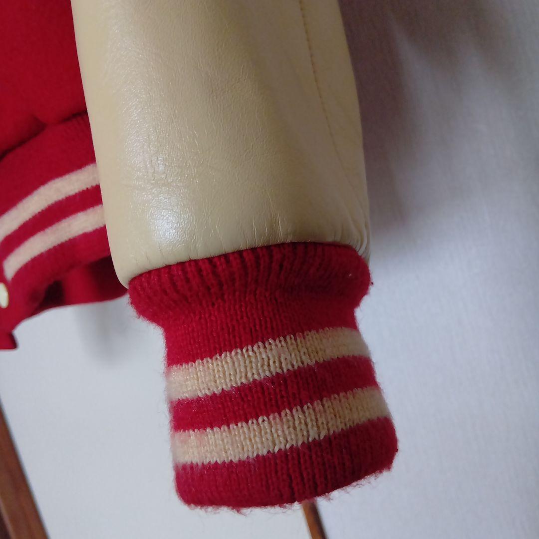 鶺*鴒様 VAN JACKET INC. スタジャン レッド/ベージュ