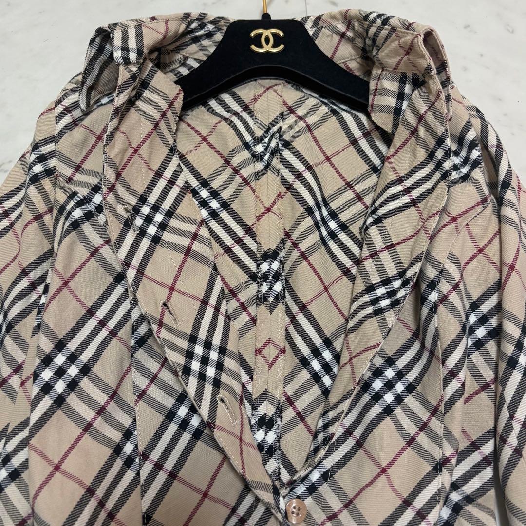 バーバリーロンドン ブルーレーベル ノバチェック ベルト 馬刺繍 膝丈ワンピース