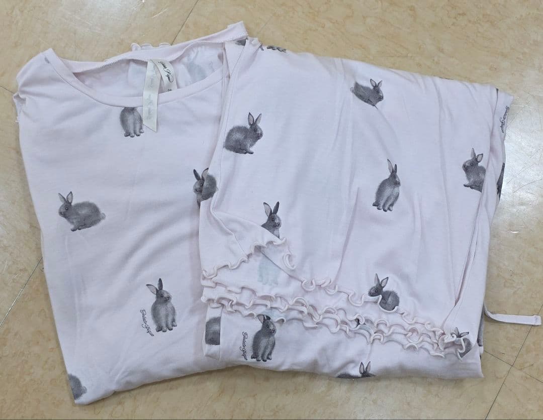 gelato pique【bunny】ラビットバニー柄『上下』PINK