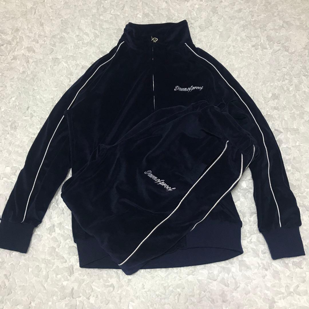 dawn of proof ロサンゼルス ベロア セットアップ　紺 XL