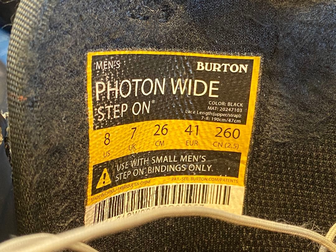 BURTON StepOn Photon Wide 26 M’sバインSセット
