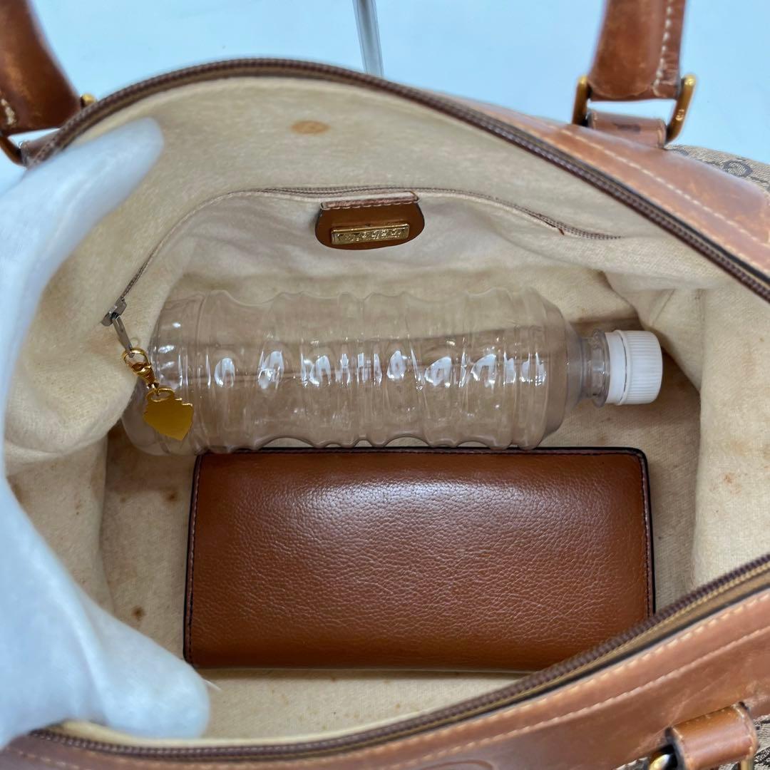 GUCCI ハンドバッグ ミニボストン GG柄 インターロッキング ブラウン