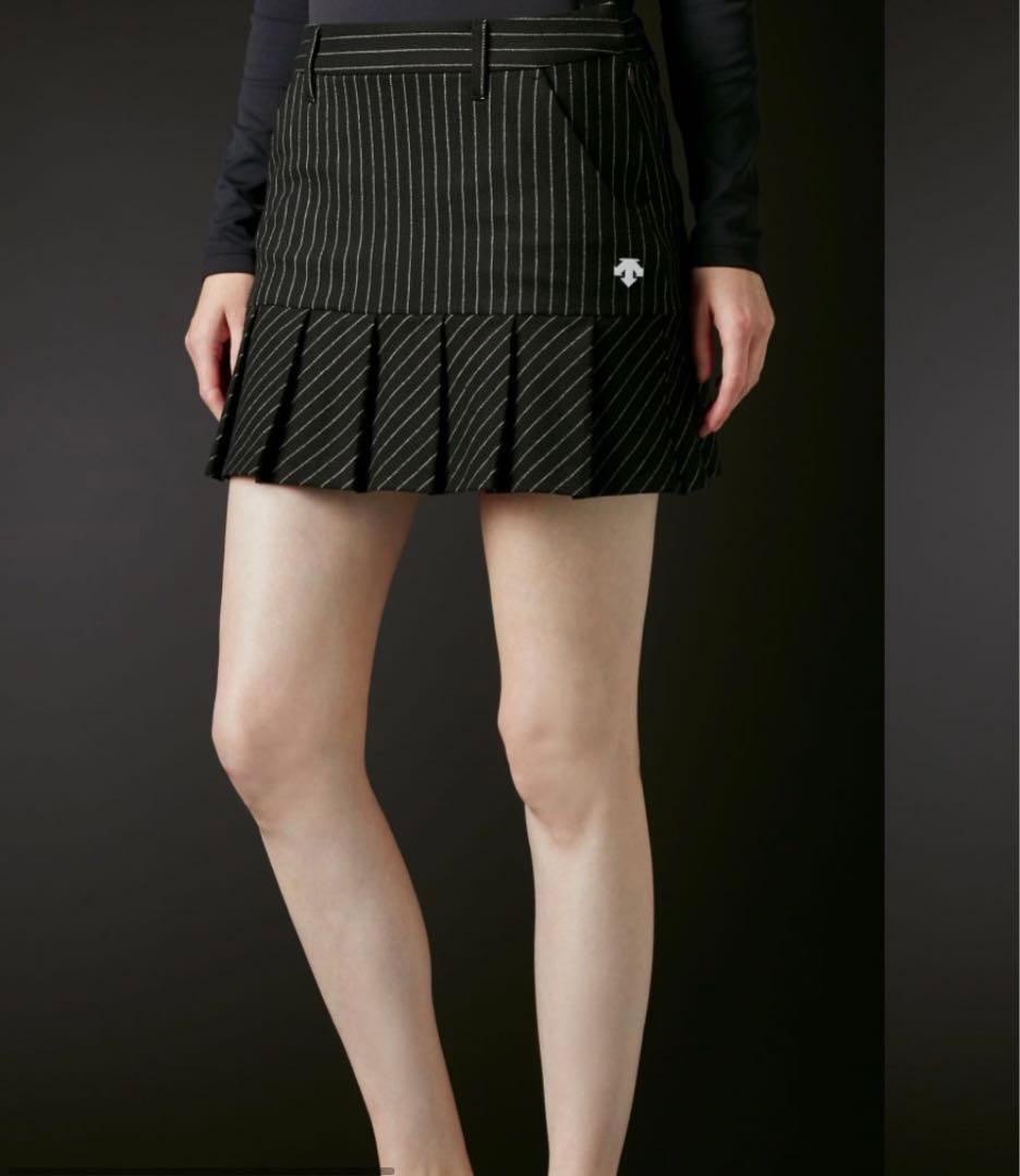 【新品未使用】デサントゴルフ　ミックスストレッチ ストライププリーツスカートM