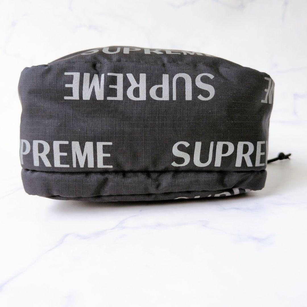【美品】シュプリーム ショルダーバッグ ブランドロゴ 総柄 ブラック ナイロン