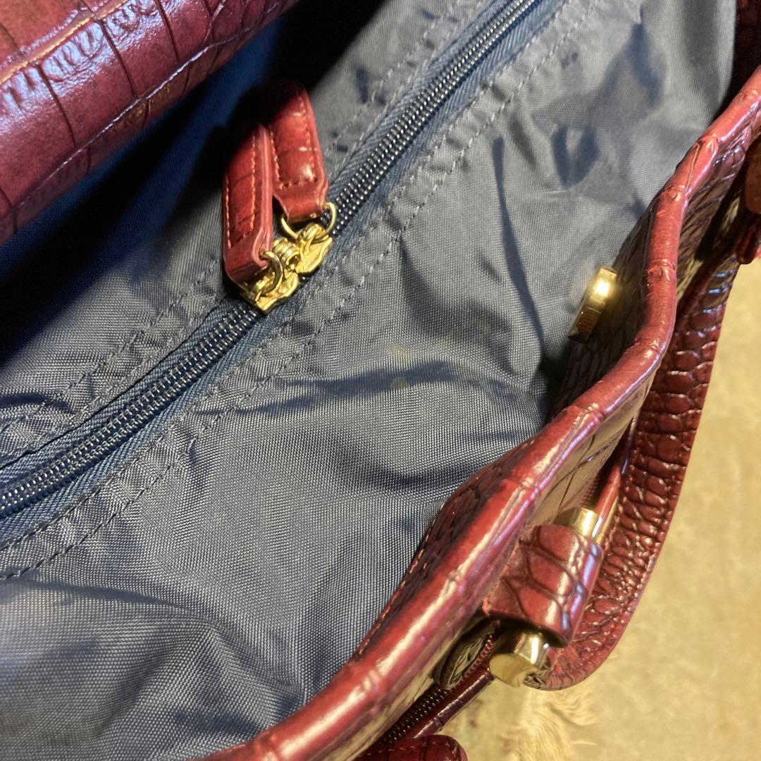 ✳️ SWANY スワニー キャリーバッグ クロコ 型押し 2way レッド