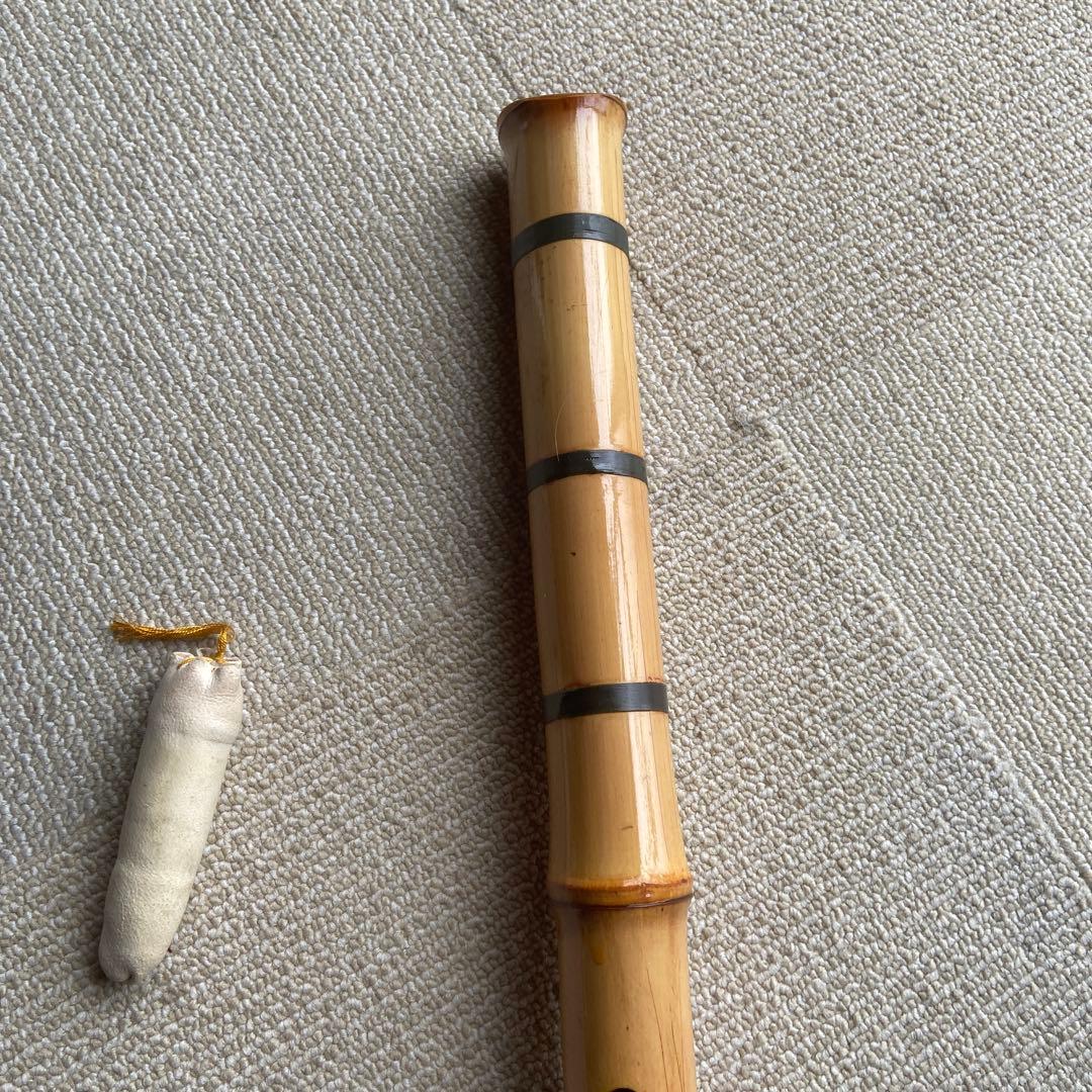 219 尺八本体 ニ尺一寸管　珍しい地無し延管　竹製 5音孔