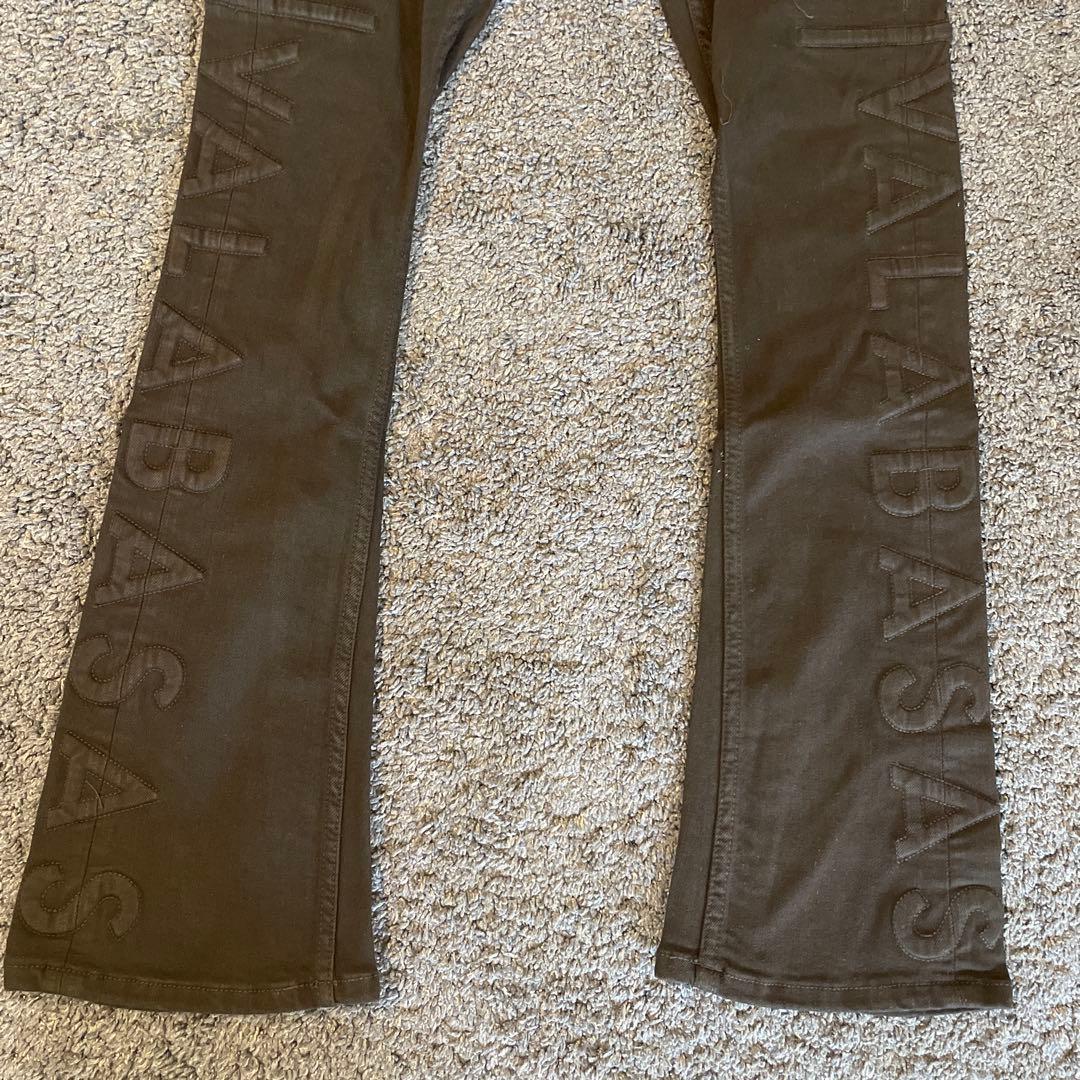 バラバサス新品valabasasブラックサイドロゴスキニーフレアデニム 29