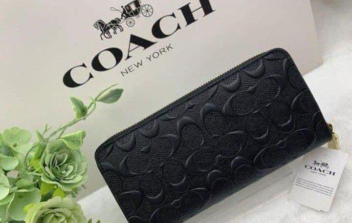 新品未使用コーチ長財布ブラックシグネチャーメンズレディース送料無料即日発送