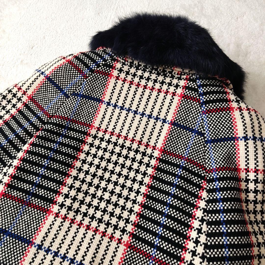 美品✨ロイスクレヨン ポンチョ　ケープコート チェック柄