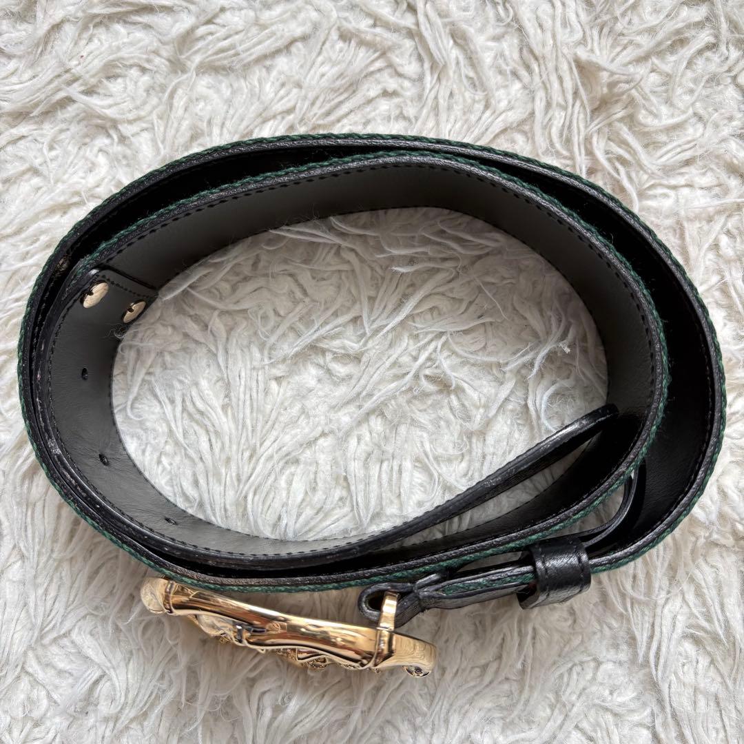 美品】グッチ GGバックルベルト バンブー シェリーライン 114868