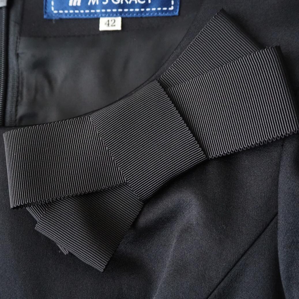 未使用タグ付き M'S GRACY エムズグレイシー リボン ワンピース 42