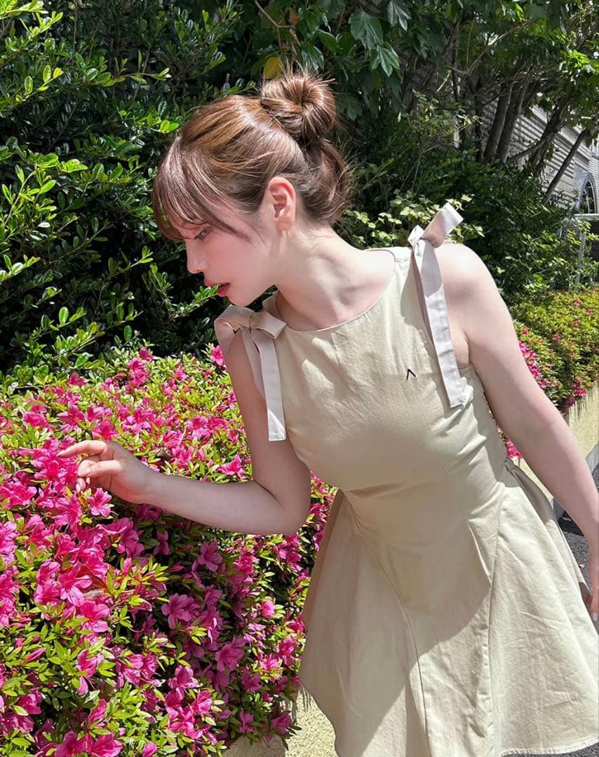 ワンピース Jozy ribbon flare mini dress andmary