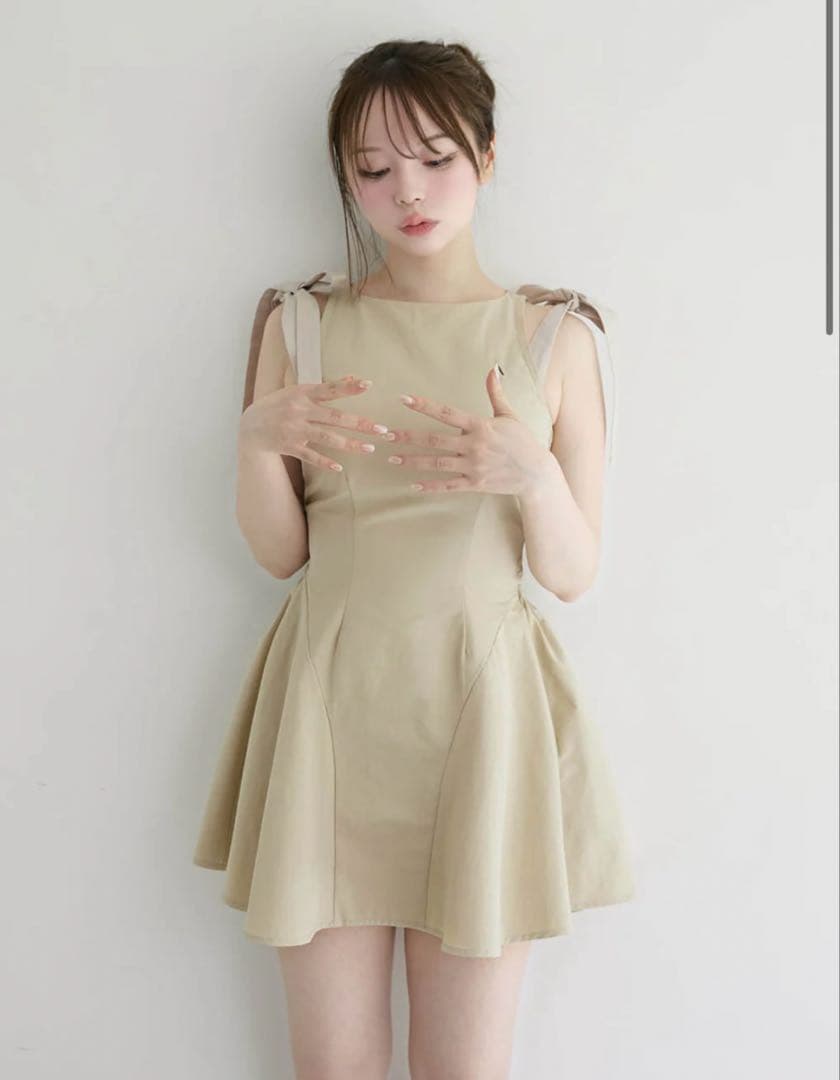 ワンピース Jozy ribbon flare mini dress andmary