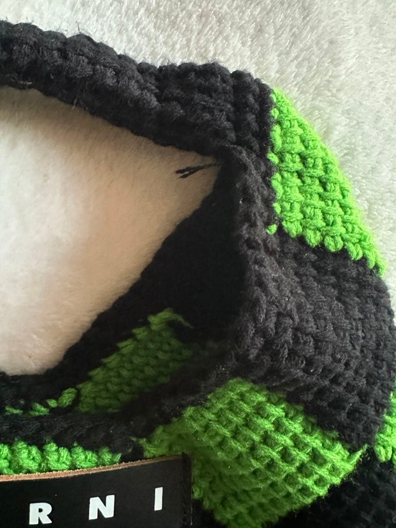 MARNI チェック柄トートバッグ グリーン/ブラック