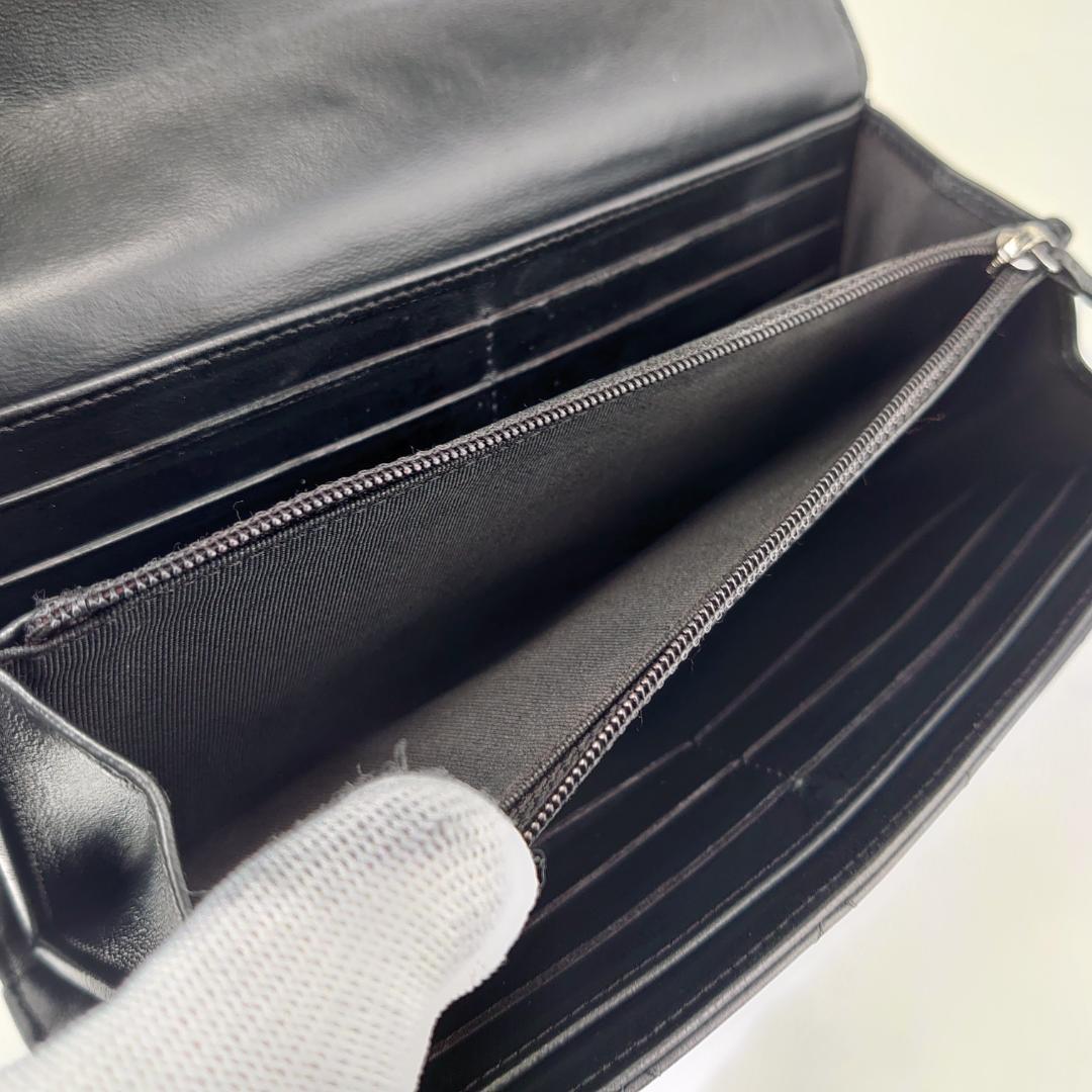 【美品】シャネル　マトラッセ　フラップ長財布　ラムスキン　1208