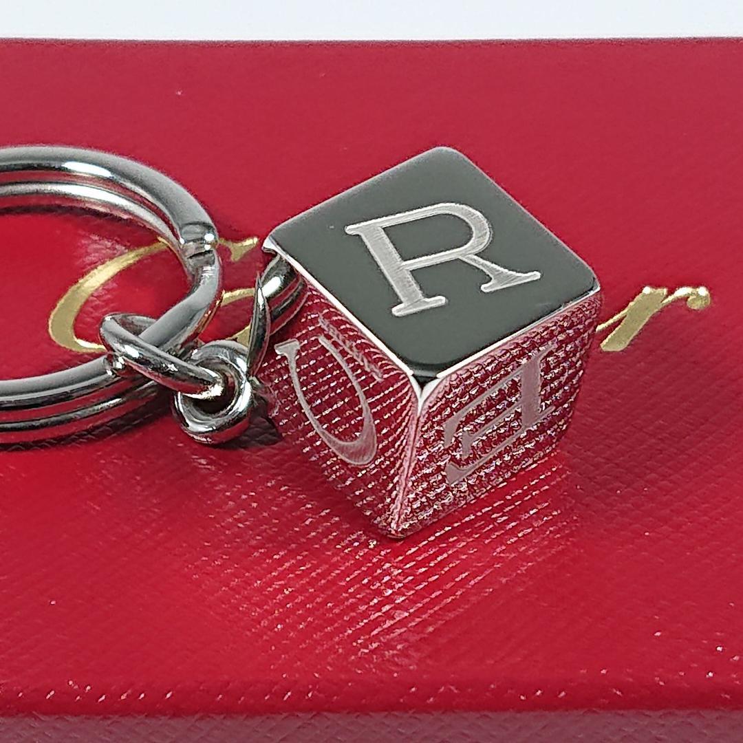 カルティエ　バッグチャーム キーホルダー　キューブ　シルバー　箱 保存袋