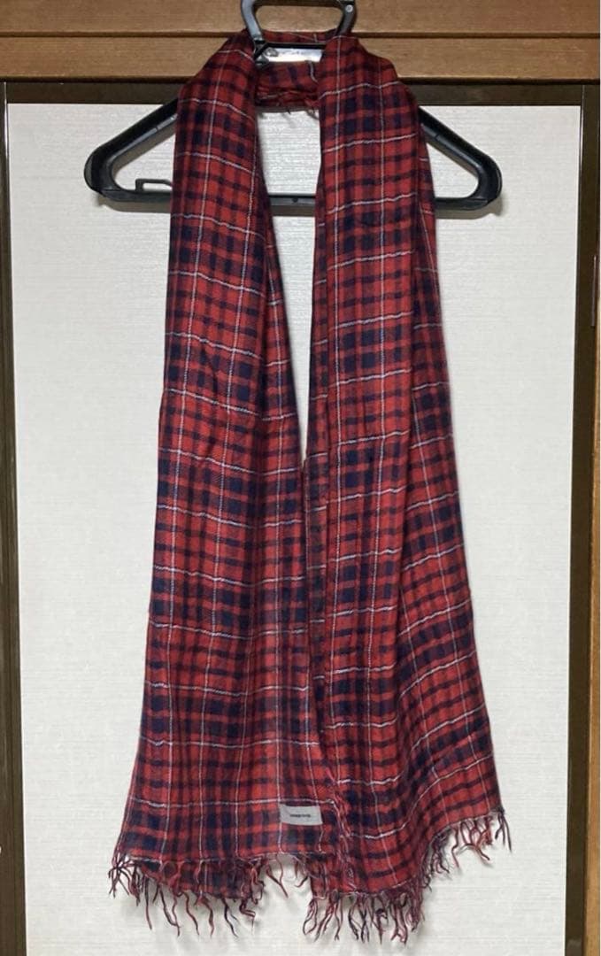 12SS アンダーカバー ジョニオ着 レッドタータンチェック ストール